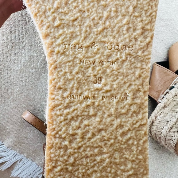 Rag & Bone Hera Espadrille Wedge Sandal Size 39 US 9 in Cigar Tan Brown - Picture 10 of 10